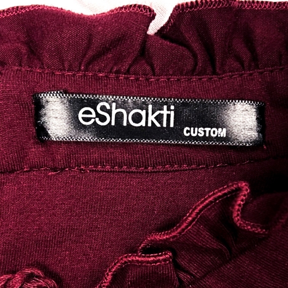 Eshakti Burgundy Embellished Cotton Knit Owl Dress W/ Pockets Size XL / 1X - Picture 8 of 12